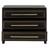 Essentials For Living Ebony 3-Drawer Nightstand - Front with Opened Drawer