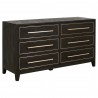 Essentials For Living Ebony 6-Drawer Double Dresser - Angled