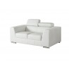 Icon Love Seat White Premium Leather with Side Split  - Angled