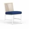 Sabbia Armless Dining Chair in Echo Midnight, No Welt - Front Side Angle - Sabbia Armless Dining Chair in Echo Midnight, No Welt - Front Side Angle