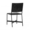 Sunpan Omari Dining Chair Black Leather - Back Side Angle
