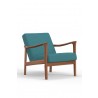 Alpine Furniture Zephyr Lounge Chair in Turquoise - Front Side Angle
