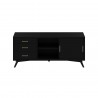 Alpine Furniture Flynn Large TV Console, Black - Front Angle