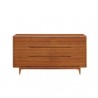 Greenington Currant Six Drawer Double Dresser, Amber - Front Angle