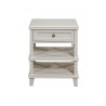 Alpine Furniture Potter 1 Drawer Nightstand With Shelves in White  - Front Angle