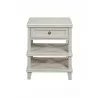 Alpine Furniture Potter 1 Drawer Nightstand With Shelves in White  - Front Angle - Alpine Furniture Potter 1 Drawer Nightstand With Shelves in White  - Front Angle
