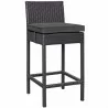 Modway Convene Outdoor Patio Fabric Bar Stool in Espresso Charcoal - Front Side Angle - Modway Convene Outdoor Patio Fabric Bar Stool in Espresso Charcoal - Front Side Angle