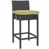 Modway Convene Outdoor Patio Fabric Bar Stool in Espresso Peridot - Front Angle - Modway Convene Outdoor Patio Fabric Bar Stool in Espresso Peridot - Front Angle