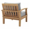 Modway Marina Outdoor Patio Teak Armchair in Natural Gray - Back Side Angle