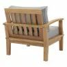 Modway Marina Outdoor Patio Teak Armchair in Natural Gray - Back Side Angle - Modway Marina Outdoor Patio Teak Armchair in Natural Gray - Back Side Angle