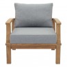 Modway Marina Outdoor Patio Teak Armchair in Natural Gray - Front Angle