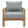 Modway Marina Outdoor Patio Teak Armchair in Natural Gray - Front Angle - Modway Marina Outdoor Patio Teak Armchair in Natural Gray - Front Angle
