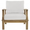 Modway Marina Outdoor Patio Teak Armchair in Natural White - Front Angle