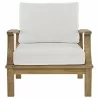 Modway Marina Outdoor Patio Teak Armchair in Natural White - Front Angle - Modway Marina Outdoor Patio Teak Armchair in Natural White - Front Angle