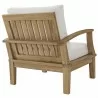Modway Marina Outdoor Patio Teak Armchair in Natural White - Back Side Angle - Modway Marina Outdoor Patio Teak Armchair in Natural White - Back Side Angle