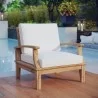 Modway Marina Outdoor Patio Teak Armchair in Natural White - Lifestyle - Modway Marina Outdoor Patio Teak Armchair in Natural White - Lifestyle