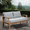 Modway Marina Outdoor Patio Teak Loveseat in Natural Gray - Lifestyle