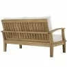 Modway Marina Outdoor Patio Teak Loveseat in Natural White - Back Side Angle - Modway Marina Outdoor Patio Teak Loveseat in Natural White - Back Side Angle