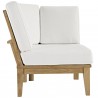 Modway Marina Outdoor Patio Teak Corner Sofa in Natural White - Side Angle