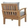Modway Marina Outdoor Patio Teak Left-Facing Sofa in Natural Gray - Back Side Angle