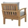 Modway Marina Outdoor Patio Teak Left-Facing Sofa in Natural Gray - Back Side Angle - Modway Marina Outdoor Patio Teak Left-Facing Sofa in Natural Gray - Back Side Angle