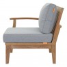 Modway Marina Outdoor Patio Teak Left-Facing Sofa in Natural Gray - Side Angle