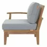 Modway Marina Outdoor Patio Teak Left-Facing Sofa in Natural Gray - Side Angle - Modway Marina Outdoor Patio Teak Left-Facing Sofa in Natural Gray - Side Angle