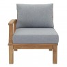 Modway Marina Outdoor Patio Teak Left-Facing Sofa in Natural Gray - Front Angle