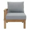 Modway Marina Outdoor Patio Teak Left-Facing Sofa in Natural Gray - Front Angle - Modway Marina Outdoor Patio Teak Left-Facing Sofa in Natural Gray - Front Angle