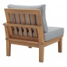 Modway Marina Outdoor Patio Teak Right-Facing Sofa in Natural Gray - Back Side Angle