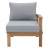 Modway Marina Outdoor Patio Teak Right-Facing Sofa in Natural Gray - Front Angle