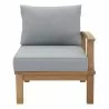 Modway Marina Outdoor Patio Teak Right-Facing Sofa in Natural Gray - Front Angle - Modway Marina Outdoor Patio Teak Right-Facing Sofa in Natural Gray - Front Angle