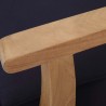 Modway Marina Outdoor Patio Teak Right-Facing Sofa in Natural Navy - Seat Closeup Angle