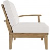 Modway Marina Outdoor Patio Teak Right-Facing Sofa in Natural White - Side Angle
