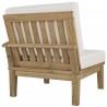Modway Marina Outdoor Patio Teak Right-Facing Sofa in Natural White - Back Side Angle