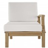 Modway Marina Outdoor Patio Teak Right-Facing Sofa in Natural White - Front Angle