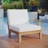 Modway Marina Outdoor Patio Teak Right-Facing Sofa in Natural White - Lifestyle - Modway Marina Outdoor Patio Teak Right-Facing Sofa in Natural White - Lifestyle