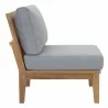 Modway Marina Armless Outdoor Patio Teak Sofa - Natural Gray - Side Angle - Modway Marina Armless Outdoor Patio Teak Sofa - Natural Gray - Side Angle