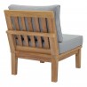 Modway Marina Armless Outdoor Patio Teak Sofa - Natural Gray - Back Side Angle