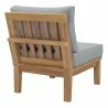 Modway Marina Armless Outdoor Patio Teak Sofa - Natural Gray - Back Side Angle - Modway Marina Armless Outdoor Patio Teak Sofa - Natural Gray - Back Side Angle