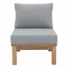 Modway Marina Armless Outdoor Patio Teak Sofa - Natural Gray - Front Angle - Modway Marina Armless Outdoor Patio Teak Sofa - Natural Gray - Front Angle