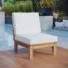 Modway Marina Armless Outdoor Patio Teak Sofa in Natural White - Lifestyle - Modway Marina Armless Outdoor Patio Teak Sofa in Natural White - Lifestyle