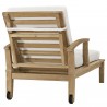 Modway Marina Outdoor Patio Teak Single Chaise in Natural White - Back Side Angle