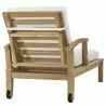 Modway Marina Outdoor Patio Teak Single Chaise in Natural White - Back Side Angle - Modway Marina Outdoor Patio Teak Single Chaise in Natural White - Back Side Angle