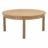 Modway Marina Outdoor Patio Teak Round Coffee Table - Natural - Front Side Angle - Modway Marina Outdoor Patio Teak Round Coffee Table - Natural - Front Side Angle
