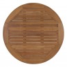 Modway Marina Outdoor Patio Teak Round Coffee Table - Natural - Top Angle