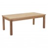 Modway Marina Outdoor Patio Teak Rectangle Coffee Table - Natural - Front Side Angle