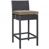 Modway Lift Bar Stool Outdoor Patio in Espresso Mocha - Set of Two - Front Side Angle