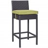 Modway Lift Bar Stool Outdoor Patio in Espresso Peridot - Set of Two - Front Side Angle