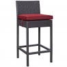 Modway Lift Bar Stool Outdoor Patio in Espresso Red - Set of Two - Front Side Angle